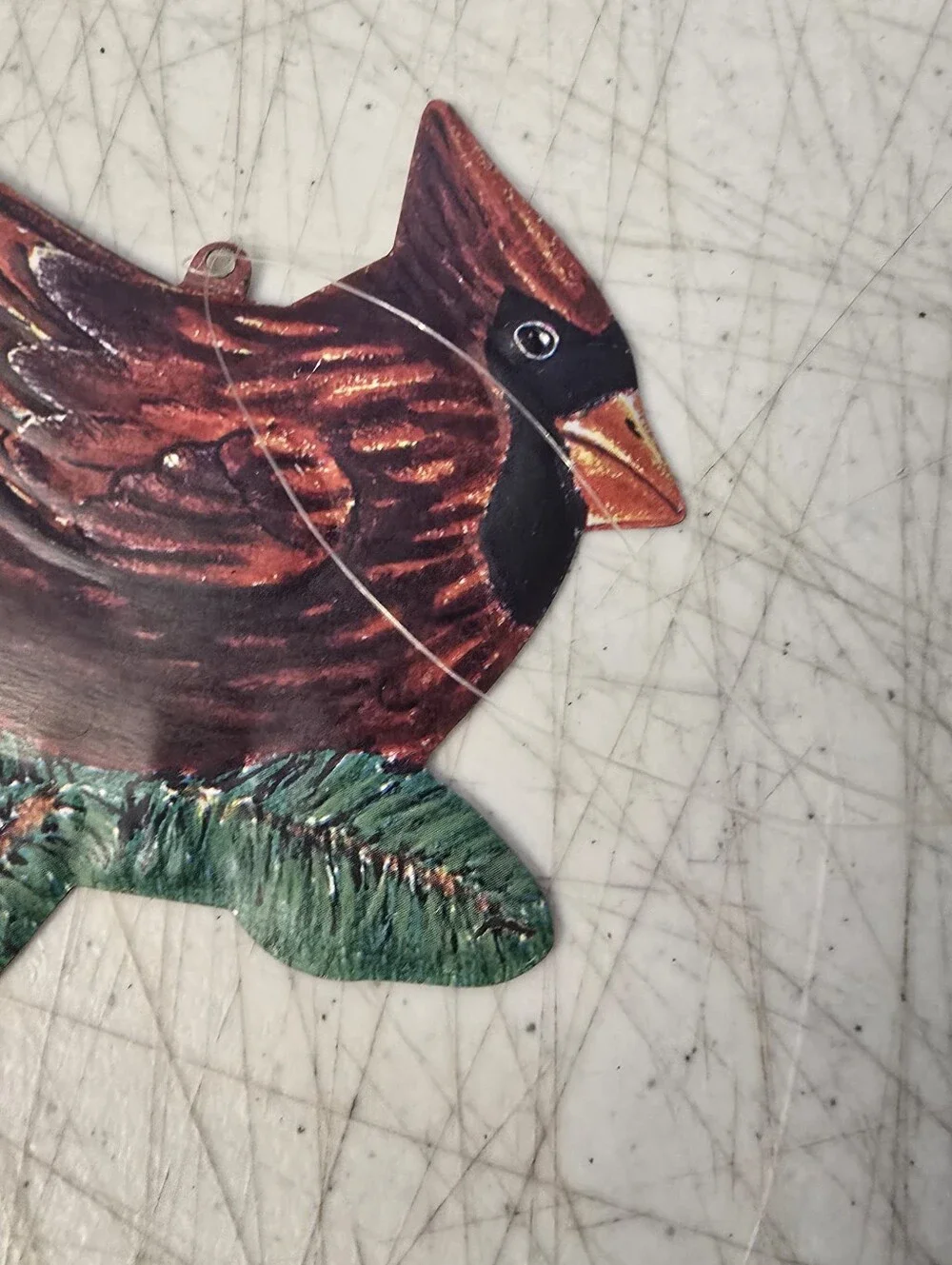Vintage Dept 56 Tin Metal Cardinal Christmas Ornament Made in Hong Kong 5